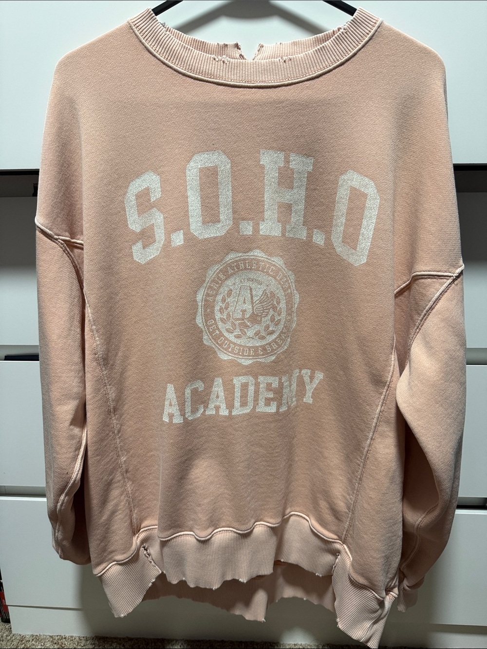 AERIE SOHO Academy Peach Crewneck Sweatshirt